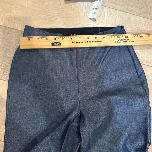 LOFT WOMENS SIZE 0 DENIM COLOR PANTS NEW HIGH WAIST CURVY SKINNY SIDE ZIP - Picture 4 of 11